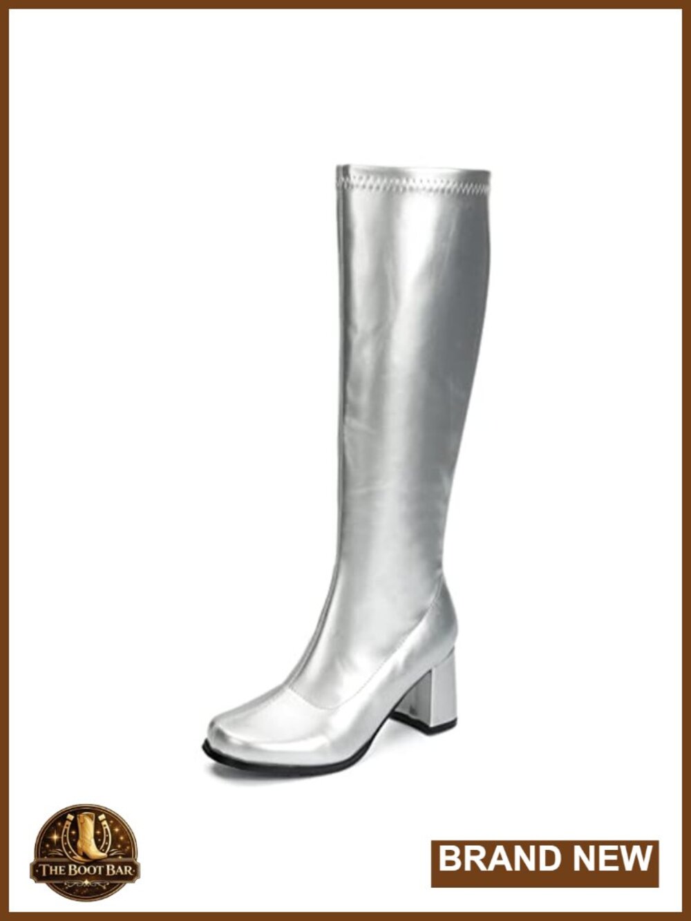 Women's Knee High Gogo Boots Chunky Block Heel Square Toe